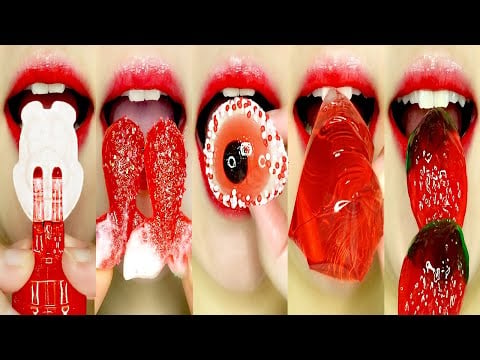 EXTREME Red Snacks ASMR Collection!❤️ (Crunchy, Chewy, Tingle Sounds) Mukbang