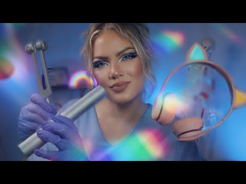 ASMR Hearing Test but you CAN CLOSE Your Eyes | Beep Test, Ear to Ear Whispers, Binaural Beats, Fork