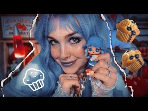 ASMR Blueberry Muffin Cosplay 🫐📚 ND Comfort • Layered Sounds • Blueberry Bookstore (1 HOUR)