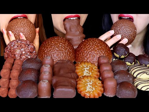 ASMR GIANT FERRERO ROCHER, CHOCOLATE MOCHI ICE CREAM, MINI CHOCOLATE MARSHMALLOW, CHOCO CREAM PUFF먹방