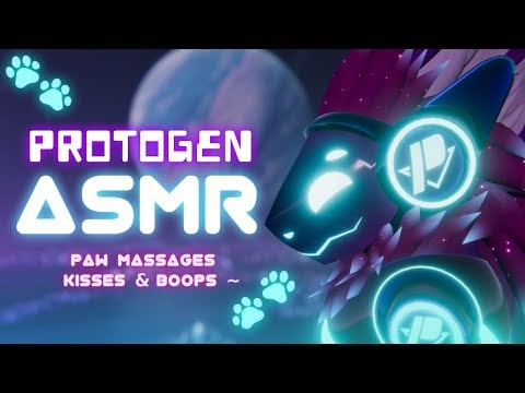 [Furry ASMR]✨Protogen kisses and massages your face with his paws 🐾💜✨ [Binaural Audio] [M4A]