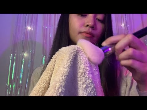 ASMR - sleep in 10 minutes with thunderstorm & waves sound | mic brushing (no talking)