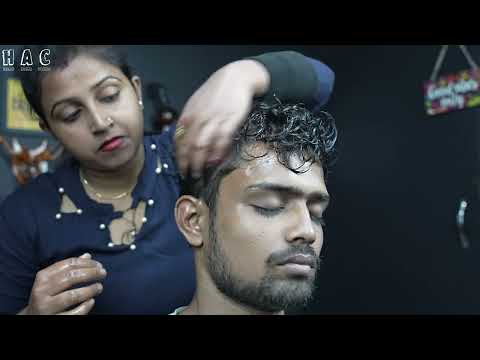 Her Black Sticks Massage Is Soo Relaxing | ASMR Satisfying Oily Head Massage | Lady Barber Massage