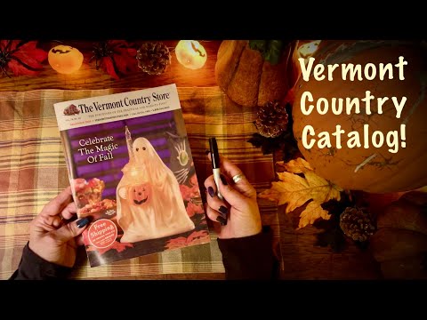 Vermont Country Catalog Browsing🍁Fall & halloween (No talking version) Crackling fire🔥ASMR