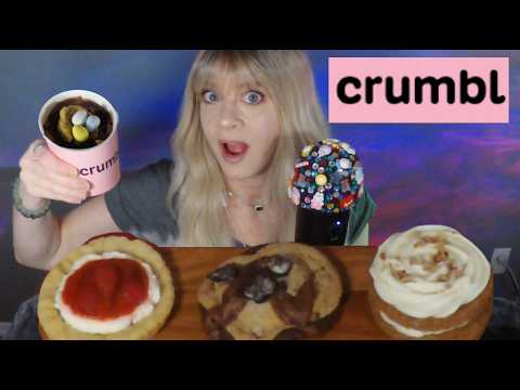 ASMR NEW Crumbl Taste Test | Dubai Nest Dirt Cup, Carrot Cake, Strawberry & Cream, Brookies & Cream