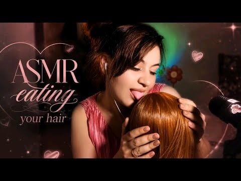 Asmr eating your hair and mouth sounds #asmr 