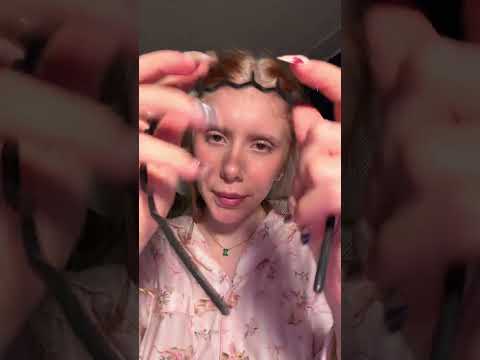 ASMR hair brushing, braiding & headband ( #asmrpersonalattention #asmrhairplay #asmrlayeredsounds )