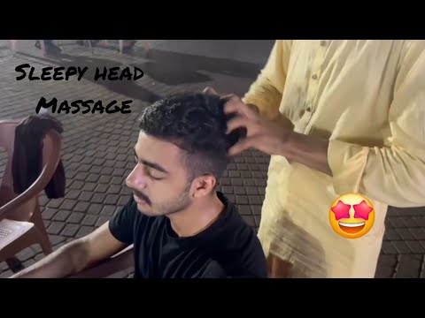 Full Asmr head massage by local street barber in only 1$.