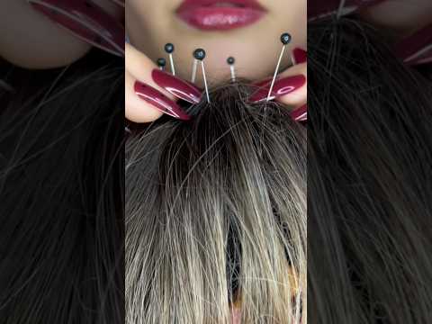 Wig On Mic Scratching #asmr #nails #visualtingle #asmrtriggers #shorts #gumchewingasmr