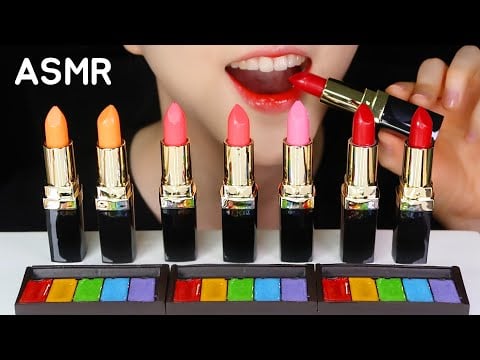 EDIBLE LIPSTICK ASMR EDIBLE EYESHADOW ASMR EDIBLE COSMETICS ASMR NO TALKING