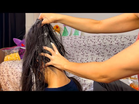 ASMR Shampoo Her Hair Like I Wash My Clothes! SCRUB SCRUB SCRUB Feat the Olive Oil Shaker Bottle lol