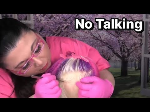 ASMR Scalp Check and Treatment (NO TALKING) (Tweezers, Scalp Massage) Medical Roleplay