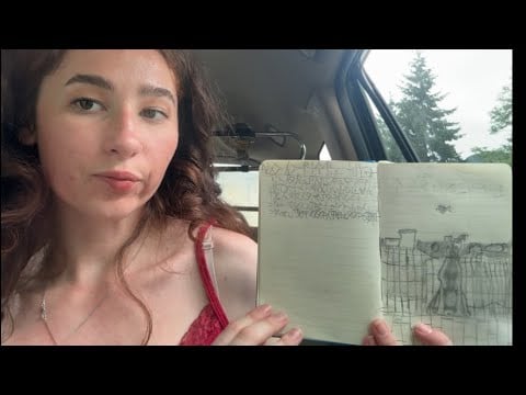 ASMR - flipping through my 8yr old brother’s journal📔 (bird sounds, soft spoken, lofi, page turning)
