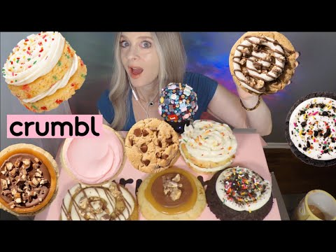 ASMR CRUMBL Cookie Taste Test | Confetti Cake, Snickers, Twix, Oreo, Pink Sugar & Chocolate Chip