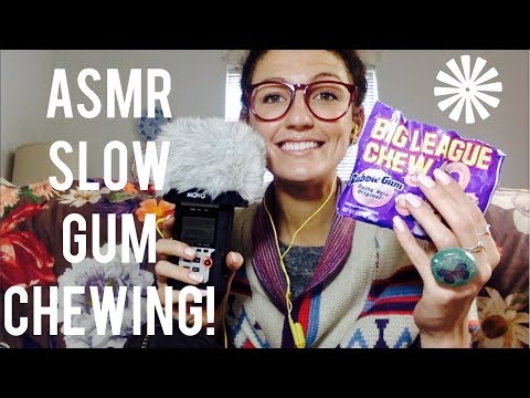 ASMR~ SLOW GUM CHEWING WHISPER RAMBLE!