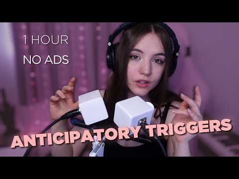 1 HOUR ASMR 💕 ANTICIPATORY TRIGGERS 💕 NO ADS 💕 Breathing, Tapping, Mouth sounds, Scratching and more