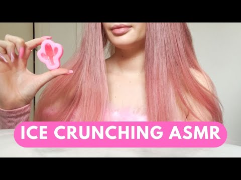 CRUNCHY ASMR ICE EATING Crunching Cactus Pink Ice