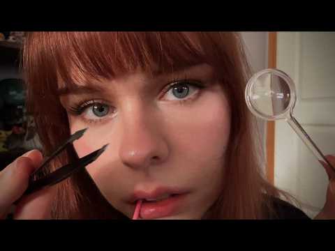ASMR Doing Your Eyebrows Up Close (Camera Microphone Sounds/Touching, Spoolie, Mouth Sounds, Lofi)