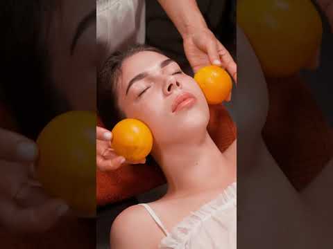 ASMR relaxing face and neck massage with oranges for Lisa #asmrmassage