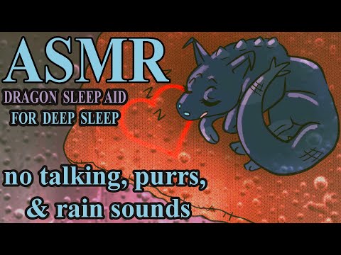 ASMR Comfort fantasy: Dragon Nap & Rain Sounds for deep sleep (purring, growling, rain on window)