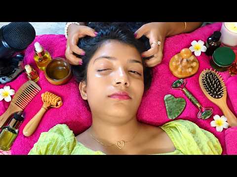 ASMR | Playing with My Sister’s Hair 💆‍♀️ | Relaxing Scalp Massage, Hair Oil & Combing