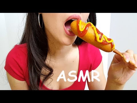 ASMR Eating Corn Dog | ASMR Mouth Sounds | Chewing Food Sounds