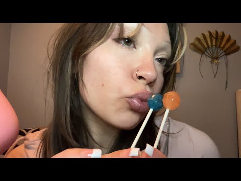 ASMR lollipop sounds (candy sounds& mouth sounds 