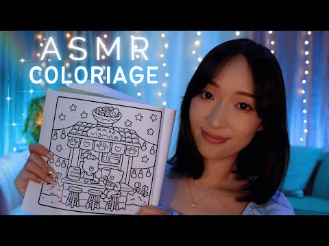 ASMR ✍🏻 Coloriage cozy 🐻 (bruits de feutres, chuchotements... ) ✏️📚