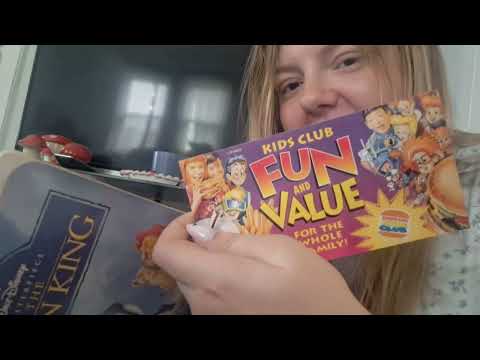 ASMR- 30+ Disney VHS Tapes Haul w/ Old Coupons and Ads- Nostalgic show & tell- Rambling Tapping Lofi