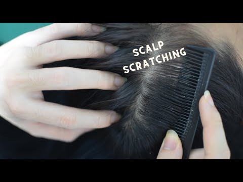 ASMR Scalp Scratching On Real Person, Hair Parting, Hair Brushing With Comb Tingle For Stress Relief
