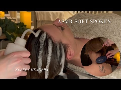 ASMR Real Person Head Spa for Deep Sleep (SOFT SPOKEN) 🌙 Relaxing Scalp Massage & Waterfall Halo 