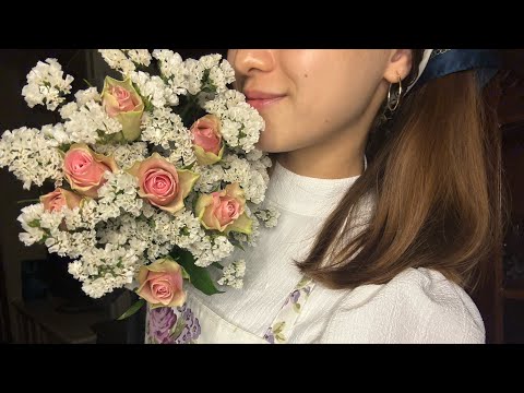 ASMR|Relaxing Flower Shop Florist Assists You. Flower Arranging||Paper||Crinkling sounds soft spoken