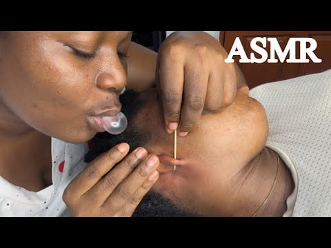ASMR✨Tooth-picking Your Dirty Ear Lobe Plus Soft Whispers 