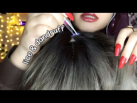 ASMR Wig On Mic | Scalp & Hair Care With Lice Plucking, Dandruff Removal, And Relaxing Massage