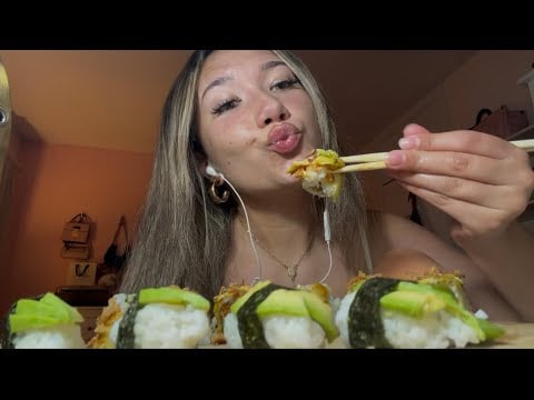 ASMR sushi & answering JUICY questions 🍣