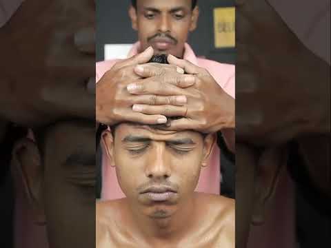 wonderful deep tissue massage by strong wrist barber with neck cracking  #shorts