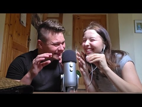 My friend tries ASMR for the first time (Soooo tingly!!)