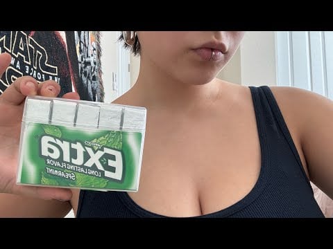 Asmr mouth sounds + gum chewing (hand movements, inaudible whispers )