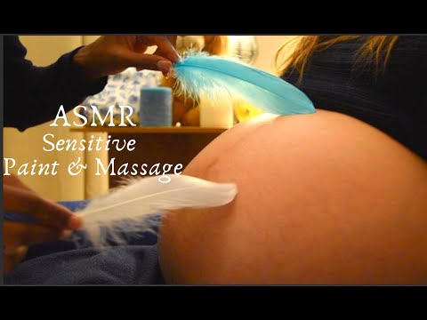 ASMR Fr 🤰LE MIRACLE DE LA VIE🤰 MASSAGE & BODY PAINTING TRÈS DOUX, PLUME DÉLICATE, ANECDOTE [Eng Sub]