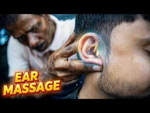 HEAVENLY Ear Massage ASMR By Old Indian Barber | Head & Ear Massage For Migraine & Anxiety Relief