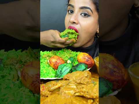 ASMR Eating Spicy Chicken Biryani,Curry,Lollipop,Leg Piece,Paratha,Egg Big Bites ASMR Eating Mukbang