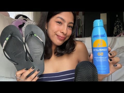 ASMR | fav summer essentials☀️🩴(tapping, scratching, whispering) ✨