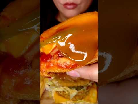 MCDONALDS DOUBLE CHEESEBURGER DRENCHED IN SAUCE #shorts #summerofgoals