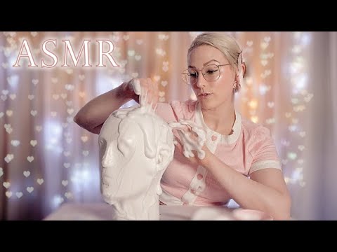 (ASMR) Brain Melting Soft Foamy Ear Massage For Deep Sleep 💆🏼‍♀️🗿 耳マッサージ