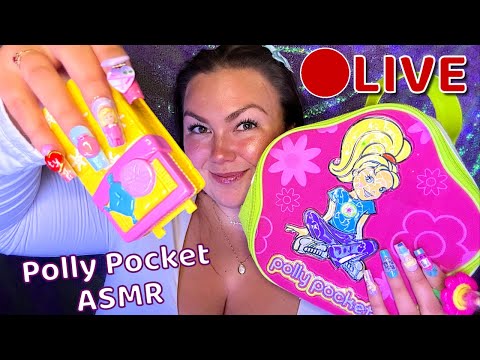 🔴LIVE: Polly Pocket ASMR (vintage toy unboxing, whispering, tapping, nostalgia💖🛍️)