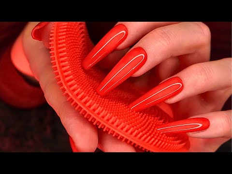 ASMR Scratching & Some Tapping on ❤️RED❤️ Items!! | No Talking