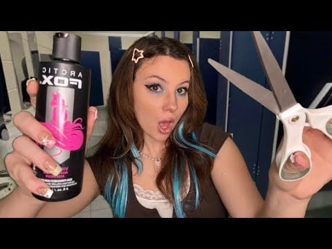 ASMR| Y2K Girl Gives You A Hair Makeover✨ In The School Bathroom (ROLEPLAY)📚