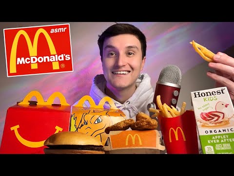 ASMR McDonald’s Happy Meal Mukbang 🍟🧸 (eating sounds)