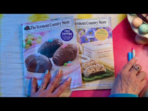 Vermont Country Store Catalog!🪺Easter! (No talking) Comparing similar catalogs~Mega crinkles! ASMR