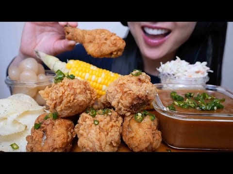 FRIED CHICKEN + GRAVY (ASMR EATING SOUNDS) NO TALKING | SAS-ASMR